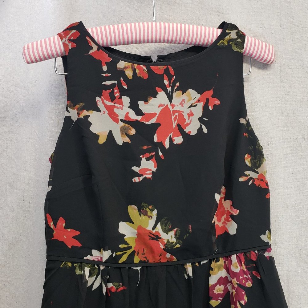 NWT Ann Taylor Loft Petite Black Floral Dress 2P - Picture 4 of 11